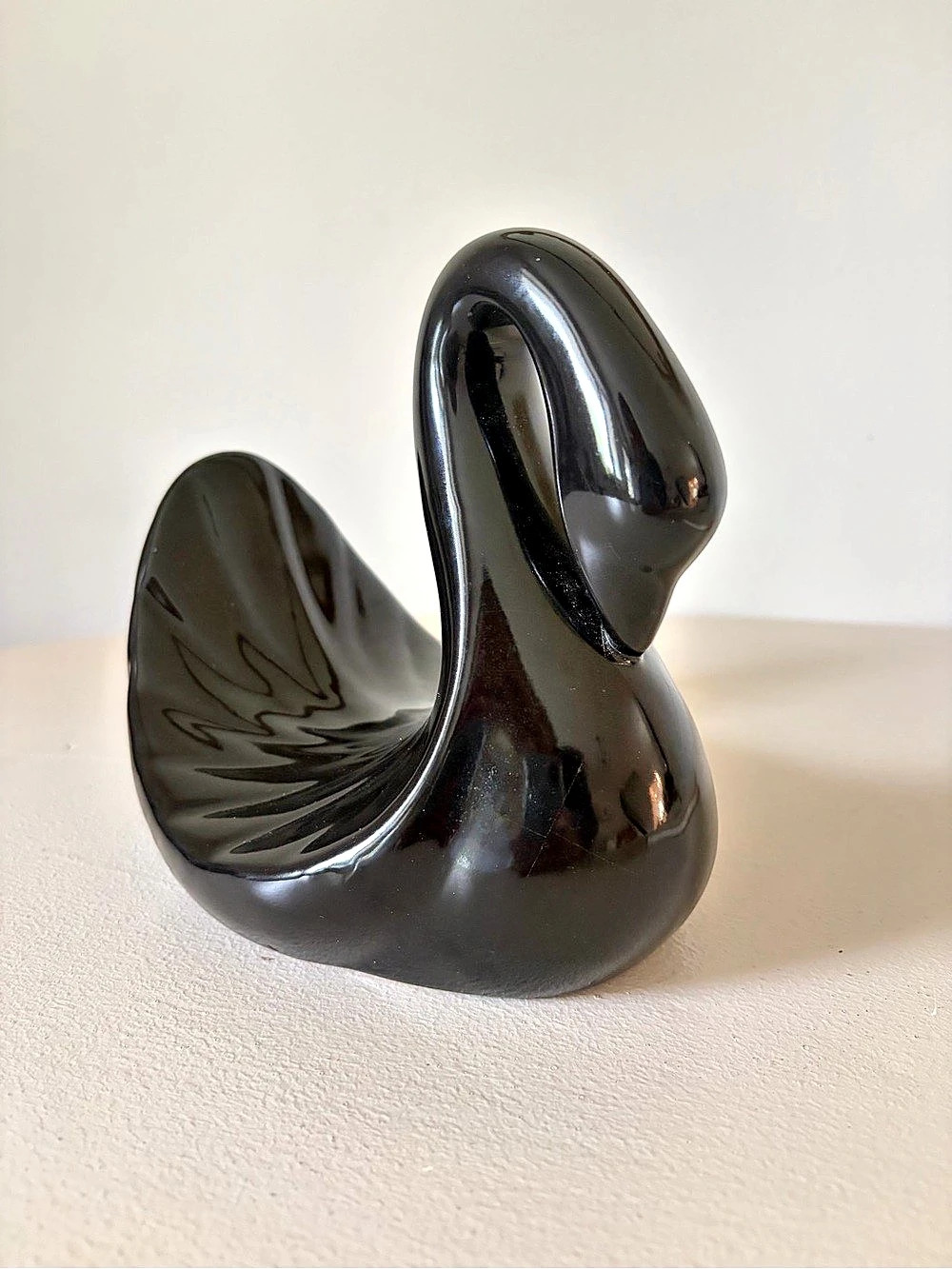 Mid-Century Ceramic Swan Towel Holder / Decor